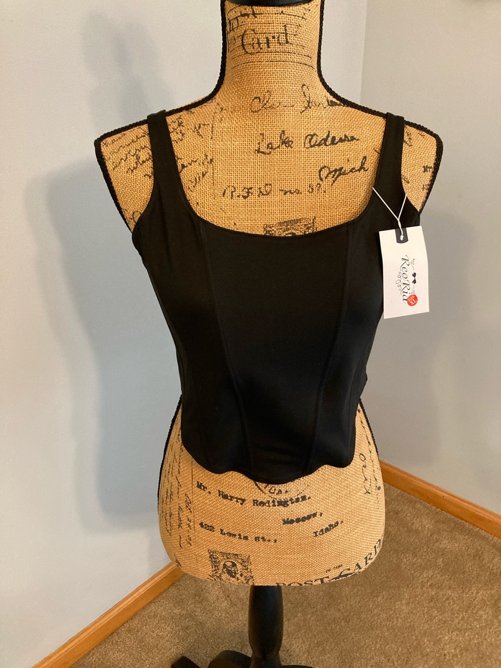 NWT ReoRia Black Bustier Corset Tank Top Women Size XL